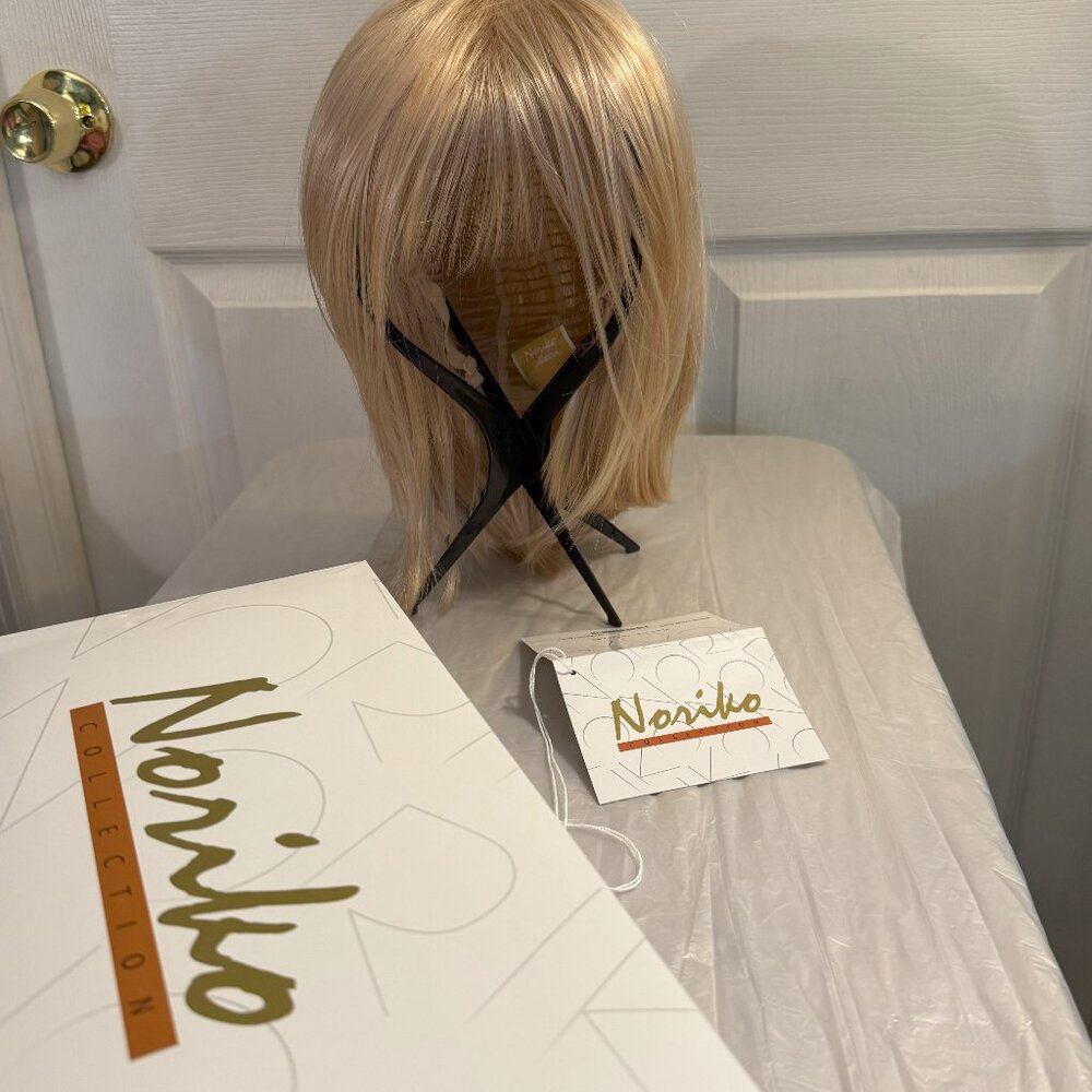 Womens Wig-Alva by Noriko Wigs Lace Front Synthetic-PEACH GOLD mid length Bob